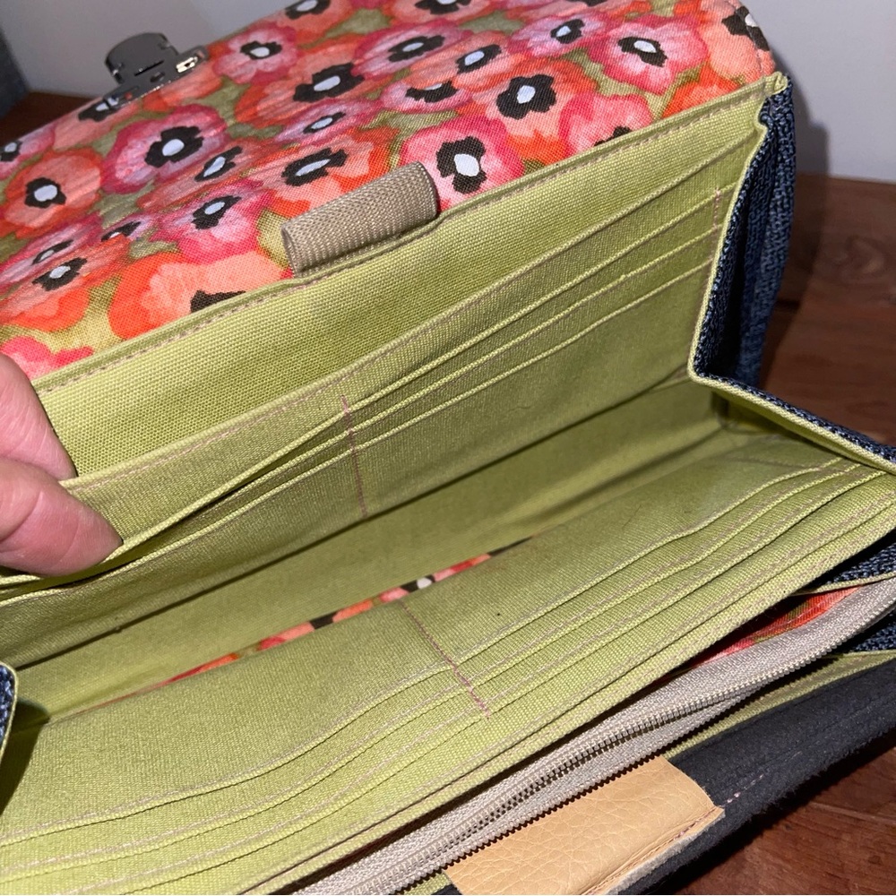 New Handmade Cotton Clutch Wristlet Bag Lots of CC Slip Pockets, Phone Money - Picture 5 of 9